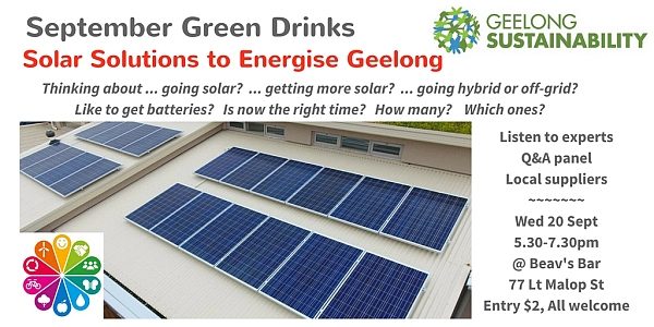 September Green Drinks - Solar Solutions to Energise Geelong